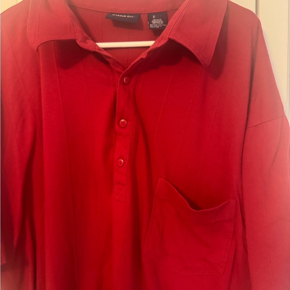 Harbor Bay Red Women's Button Down Shirt - Picture 6 of 10